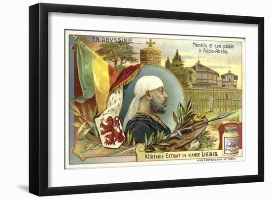 Emperor Menelik II of Ethiopia and His Palace at Addis Ababa-null-Framed Giclee Print