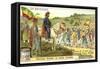 Emperor Menelik II of Ethiopia Reviewing Troops-null-Framed Stretched Canvas