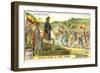 Emperor Menelik II of Ethiopia Reviewing Troops-null-Framed Giclee Print