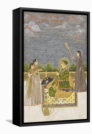 Emperor Muhammad Shah, c.1735-Mughal School-Framed Stretched Canvas