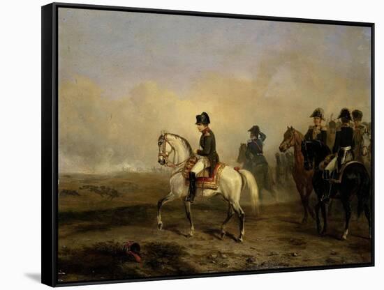 Emperor Napoleon I and His Staff on Horseback-Horace Vernet-Framed Stretched Canvas