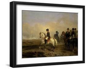 Emperor Napoleon I and His Staff on Horseback-Horace Vernet-Framed Art Print