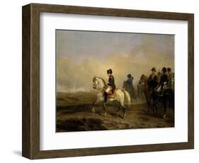 Emperor Napoleon I and His Staff on Horseback-Horace Vernet-Framed Art Print