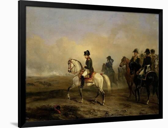 Emperor Napoleon I and His Staff on Horseback-Horace Vernet-Framed Art Print