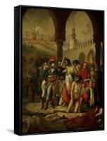 Emperor Napoleon I Bonaparte Visiting the Plague-Stricken in Jaffa-Antoine-Jean Gros-Framed Stretched Canvas