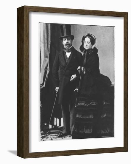 Emperor Napoleon III and Empress Eugenie, c.1865-Andre Adolphe Eugene Disderi-Framed Photographic Print