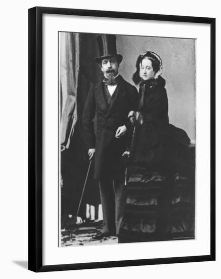 Emperor Napoleon III and Empress Eugenie, c.1865-Andre Adolphe Eugene Disderi-Framed Photographic Print