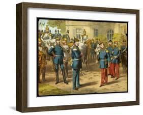 Emperor Napoleon III of France Surrenders to Kaiser Wilhelm of Prussia the Day-null-Framed Art Print
