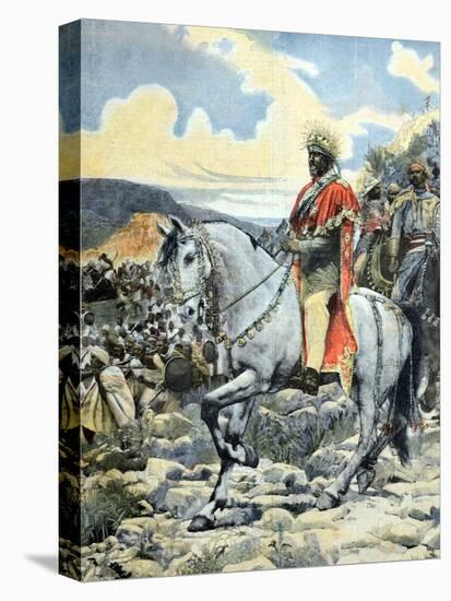 Emperor Negus Menelik II of Ethiopia at Battle of Adwa 1896-Chris Hellier-Stretched Canvas