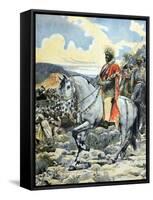 Emperor Negus Menelik II of Ethiopia at Battle of Adwa 1896-Chris Hellier-Framed Stretched Canvas