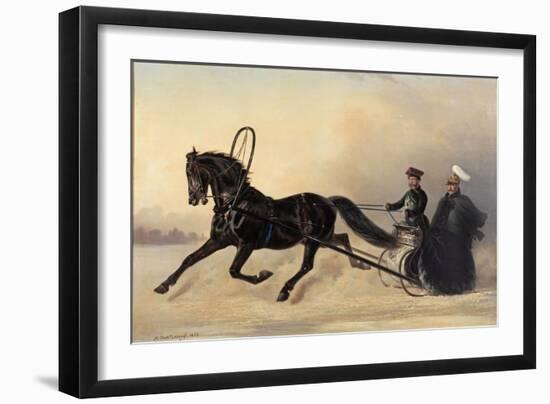 Emperor Nicholas I on a Winter Outing, 1853-Nikolai Egorevich Sverchkov-Framed Giclee Print