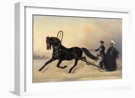 Emperor Nicholas I on a Winter Outing, 1853-Nikolai Egorevich Sverchkov-Framed Giclee Print