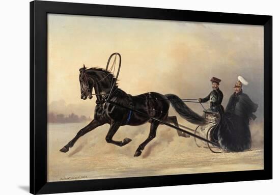 Emperor Nicholas I on a Winter Outing, 1853-Nikolai Egorevich Sverchkov-Framed Premium Giclee Print