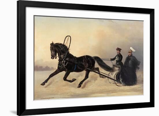 Emperor Nicholas I on a Winter Outing, 1853-Nikolai Egorevich Sverchkov-Framed Giclee Print