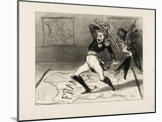 Emperor Nicolas Working in His Cabinet, Plate 94 from Actualités, 1850-Honore Daumier-Mounted Giclee Print