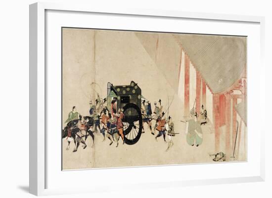 Emperor Nijo Escaping from the Imperial Palace-null-Framed Giclee Print