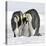 Emperor Penguin Adults with Chick-null-Stretched Canvas