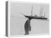 Emperor Penguin Near Expedition Ship-null-Stretched Canvas