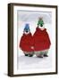 Emperor Penguin, Two Chicks Wearing Woolly Hats-null-Framed Photographic Print