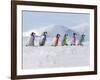 Emperor Penguins, 4 Young Ones Walking in a Line-null-Framed Photographic Print