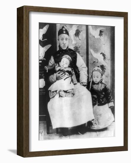 Emperor Pu Yi with Father and Brother Photograph - China-Lantern Press-Framed Art Print