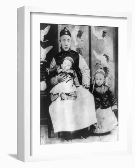 Emperor Pu Yi with Father and Brother Photograph - China-Lantern Press-Framed Art Print