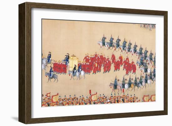 Emperor Qianlong's Review of the Grand Parade of Troops, Handscroll-null-Framed Giclee Print