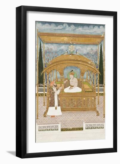 Emperor Shah Alam II on the Peacock Throne, 1801-Musawir Khairullah-Framed Giclee Print