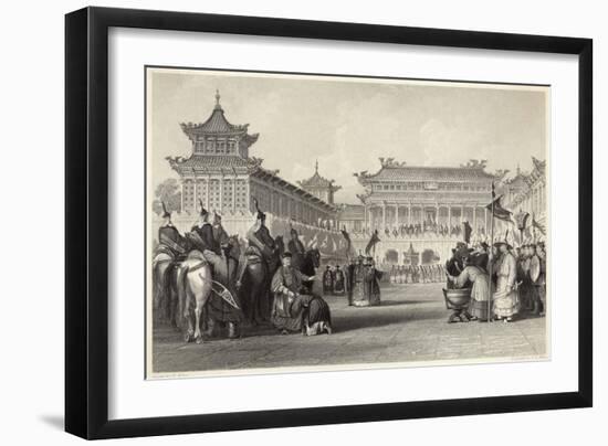 Emperor Tao-Kuang Reviews His Armed Forces in Peking-J.b. Allen-Framed Art Print