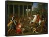 Emperor Titus Destroys the Temple in Jerusalem, 1638-1639-Nicolas Poussin-Framed Stretched Canvas
