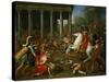 Emperor Titus Destroys the Temple in Jerusalem, 1638-1639-Nicolas Poussin-Stretched Canvas