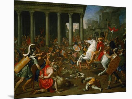 Emperor Titus Destroys the Temple in Jerusalem, 1638-1639-Nicolas Poussin-Mounted Giclee Print