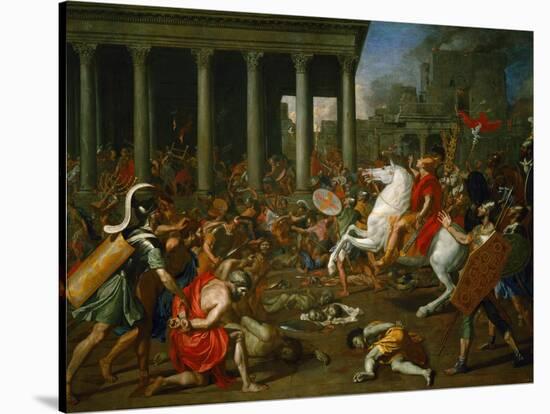 Emperor Titus Destroys the Temple in Jerusalem, 1638-1639-Nicolas Poussin-Stretched Canvas