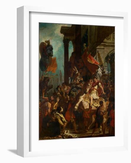 Emperor Trajan's Justice, 1840-Eugene Delacroix-Framed Giclee Print