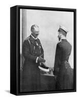 Emperor Welhelm II of Germany Greeting Tsar Nicholas II of Russia before the First World War-null-Framed Stretched Canvas