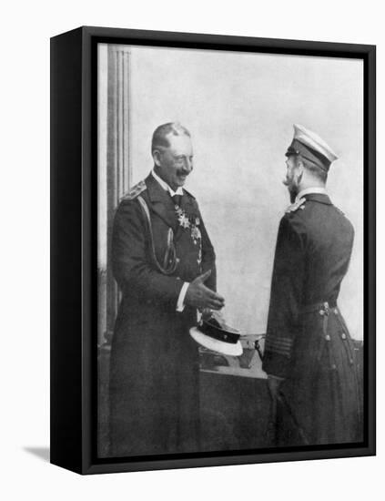 Emperor Welhelm II of Germany Greeting Tsar Nicholas II of Russia before the First World War-null-Framed Stretched Canvas