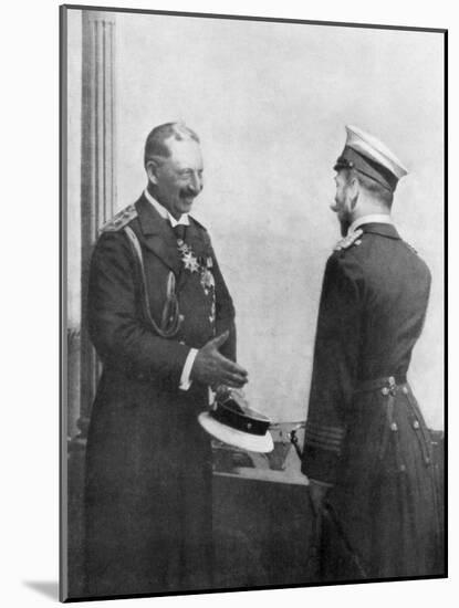 Emperor Welhelm II of Germany Greeting Tsar Nicholas II of Russia before the First World War-null-Mounted Giclee Print