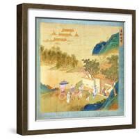 Emperor Wu Ti Welcoming a Man of Letters, from a History of Chinese Emperors-null-Framed Giclee Print