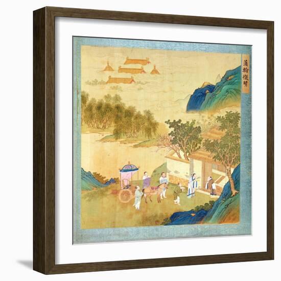 Emperor Wu Ti Welcoming a Man of Letters, from a History of Chinese Emperors-null-Framed Giclee Print