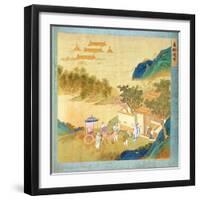 Emperor Wu Ti Welcoming a Man of Letters, from a History of Chinese Emperors-null-Framed Giclee Print