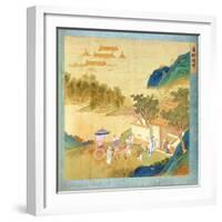 Emperor Wu Ti Welcoming a Man of Letters, from a History of Chinese Emperors-null-Framed Giclee Print