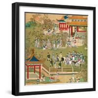 Emperor Yang Ti Strolling in His Gardens with His Wives, from a History of Chinese Emperors-null-Framed Giclee Print