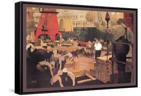 Empire Builders: Loading and Unloading Cargo-Fred Taylor-Framed Stretched Canvas