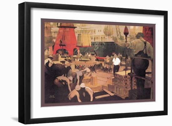 Empire Builders: Loading and Unloading Cargo-Fred Taylor-Framed Art Print