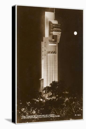 Empire Exhibition Scotland - Tait Tower by Moonlight-null-Stretched Canvas