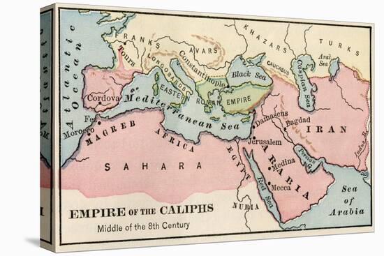 Empire of the Arab Caliphs, Middle of the 8th Century-null-Stretched Canvas