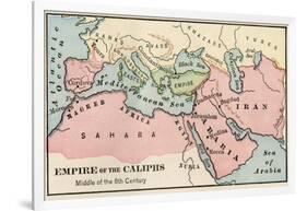 Empire of the Arab Caliphs, Middle of the 8th Century-null-Framed Giclee Print