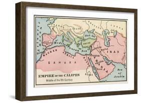 Empire of the Arab Caliphs, Middle of the 8th Century-null-Framed Giclee Print