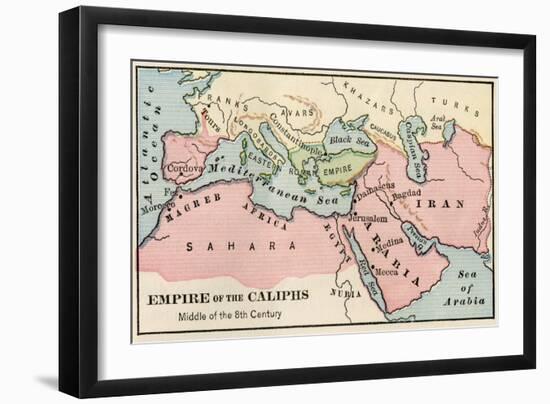 Empire of the Arab Caliphs, Middle of the 8th Century-null-Framed Giclee Print