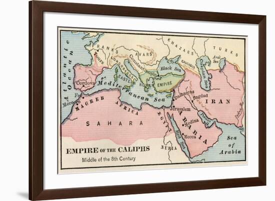 Empire of the Arab Caliphs, Middle of the 8th Century-null-Framed Giclee Print